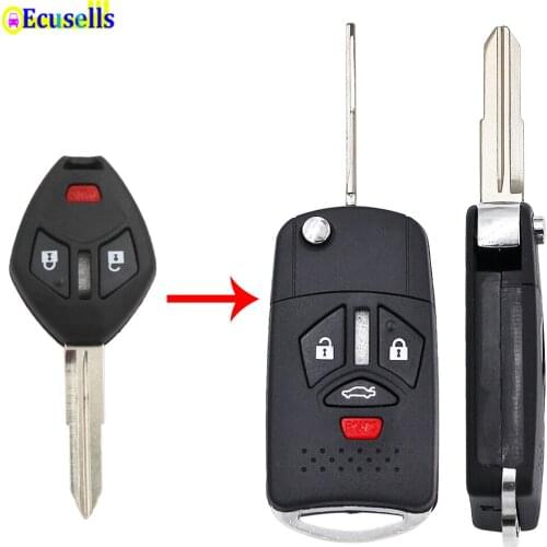 3+1 buttons Folding Flip Remote Key Shell Case fob Uncut Blank key For Mitsubishi Galant Eclipse Endeavor Outlander 4 Buttons
