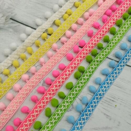 5Yards Pom Pom Trim Lace Fabric Sewing Accessories Pompon Trim tassel Ball Fringes Ribbon Sewing Lace For DIY Material Apparel