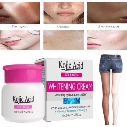 2PCS Kojic Acid Collagen Whitening Cream Face Body Whiter Underarm Armpit Skin Knee Private Part Lightening Moisturizing Lotion
