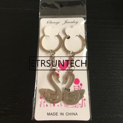 100pairs Fashion Swan Key Ring Romantic Couple Keychain Valentines Day Lover Gift Couple Gift Wedding Souvenirs