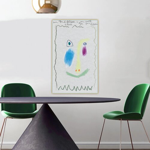 Citon Pablo Picasso《Happy Wild life Head》Canvas Art Oil Painting Artwork Poster Decorative Picture Wall Decor Home Decoration