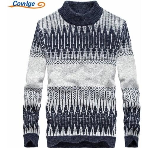 Covrlge 2019 Mens Sweaters Winter High Quality Turtleneck Pullover Christmas Sweater Free Shipping Men Clothing M-3XL MZM009