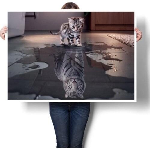 Home Abstract Animal Canvas Painting Creative Wall Art Decoration for Home Living Room Frameless Painting Decor Paint by Number