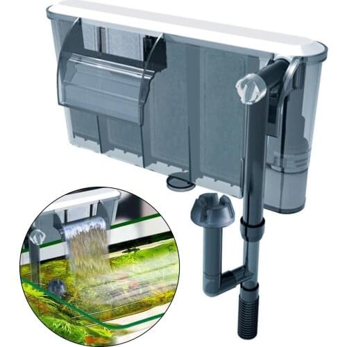 Aquarium Filters Adjustable Flow Valve Wall-mounted Aquarium Waterfall Filter 200L/H External Filter For 20~50L (3.5W) Aquarium