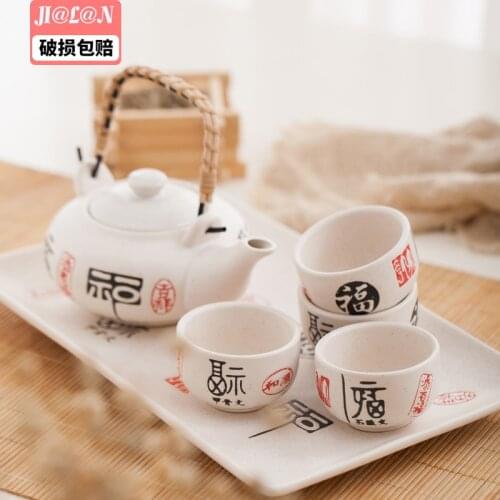 Chinese style one pot four cups tray set kungfu tea cup ceramics Japanese teaware oolong pure tea maker