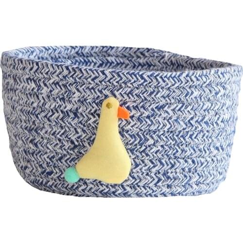 Cartoon Animal Handmade Cotton Rope Woven Storage Basket Woven Baby Laundry Baskets for Diaper Toy Home Decor