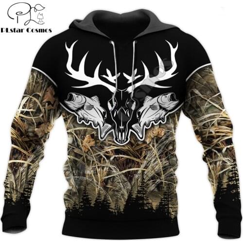 Hunting & Fishing 3D All Over Printed Mens Autumn Hoodie Sweatshirt Unisex Streetwear Casual Zip Jacket Pullover KJ592
