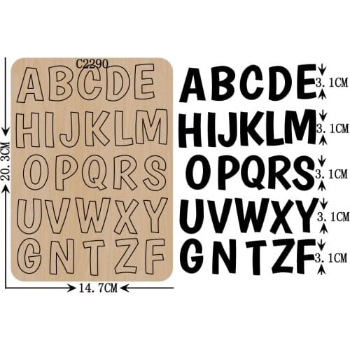 New letter A-Z Wooden die Scrapbooking C-2290 Cutting Dies Multiple sizes