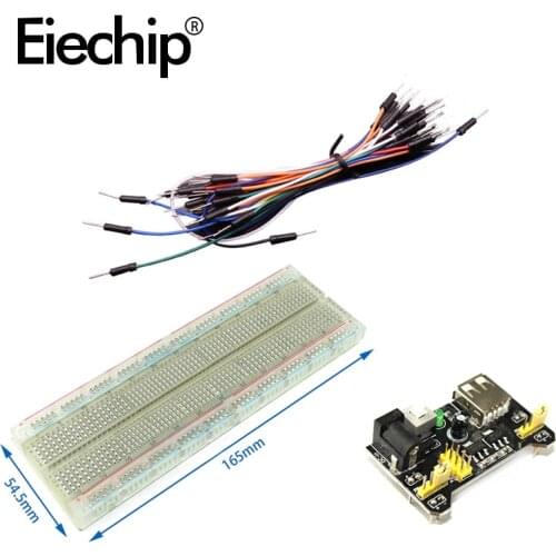 NEW MB-102 Breadboard power module+830 points Prototype Bread board Test Develop DIY for arduino kit +65 jumper wires wholesale