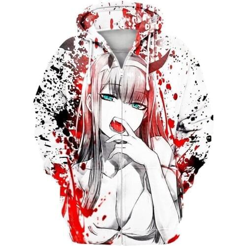 New 3D fashion Hoodie anime darling in the franxx all print Pullover / Hoodie Sweatshirt Unisex casual street style