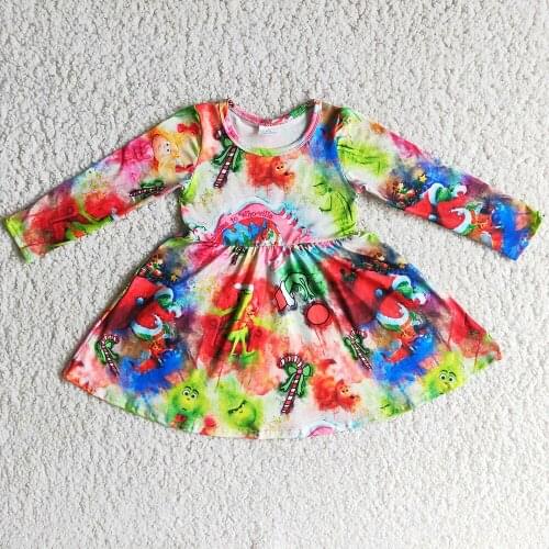 New Fashion Baby Girls Dresses Boutique Kids Designer Clothes Girls Dress Western Style Cow Print Little Girls Dresses Wholesale