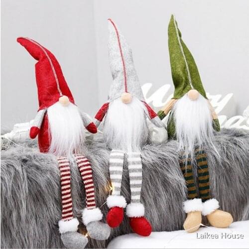 Christmas Decorations Faceless Santa Claus Doll Forest Old Man Doll Xmas Ornaments 50X11X7CM New Year Non-woven Fabric Decor
