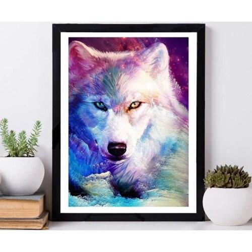 DIY Wolf Diamond Painting Kits for Adults and Kids Farmhouse Diamond Embroidery Handmade Gift Home Decor-30X40cm