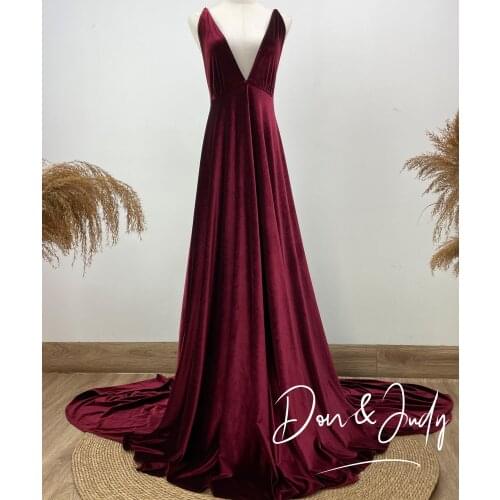DON&JUDY Sexy Backless Maternity Dresses V-neck Pregnancy Photography Dress Maxi Maternity Gown For Photo Shoot Christmas 2021