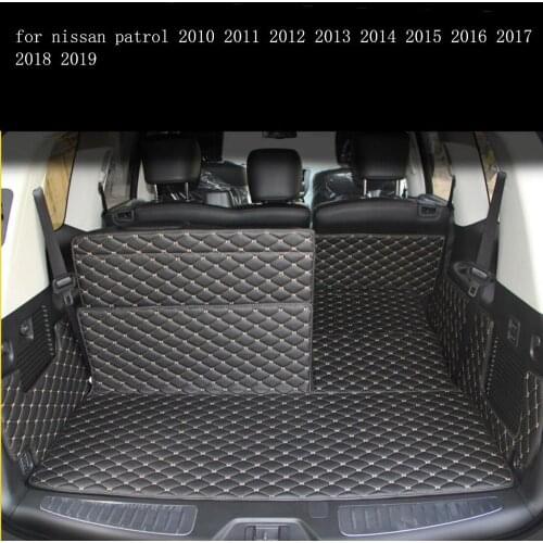 Fiber leather car trunk mat for nissan patrol 2010 2011 2012 2013 2014 2015 2016 2017 2018 2019 Armada Y62