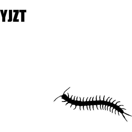 YJZT 15.8CM*6.9CM Centipede Bug Insect Vinyl Decal Car Sticker Black/Silver C19-0474