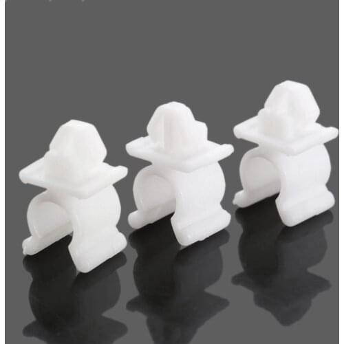 50Pcs White 9mm Plastic Rivet Car Hood Support Prop Rod Holder Clip Buckle Fasteners For Nissan Automobile Car Accessories Clamp