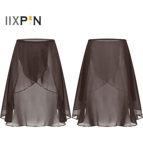 Women Girl Chiffon Ballet Skirt Adjustable Irregular Dance Practice Classic Skirts Adult Gymnastics Training Performance Dress