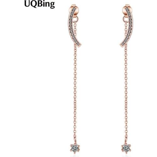 Fashion Wild 925 Sterling Silver Short Bar Zircon Wedding Stud Earrings Wholesale New Jewelry