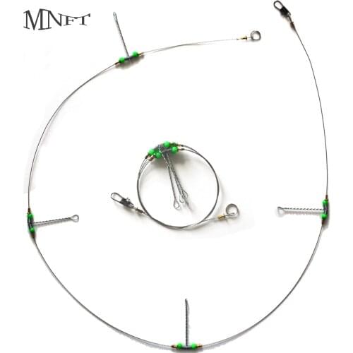 MNFT 10Set 4 Steel String Fishing Anti-Winding Swivel String Fishing Sea Fishing Rigs Wire Leader Fishing Tools