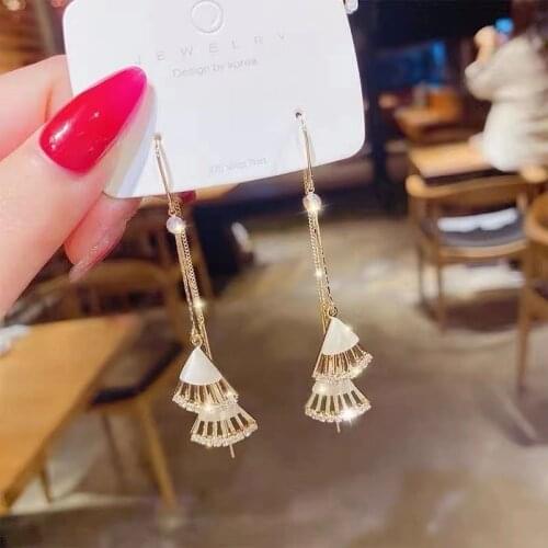 2021 New Long Tassel Earrings French Earrings Personality Fashion Simple Exquisite elegant Trend Gift Ladies Jewelry