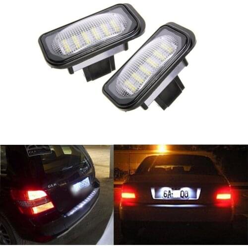 2X White License Plate LED Lights Indicators Error Free For Mercedes Benz W203 4D C230 C240 W211 W219