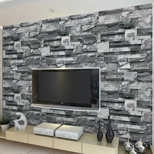 Beibehang three - dimensional simulation marble wallpaper stone pattern brick living room TV background wall hotel wallpaper