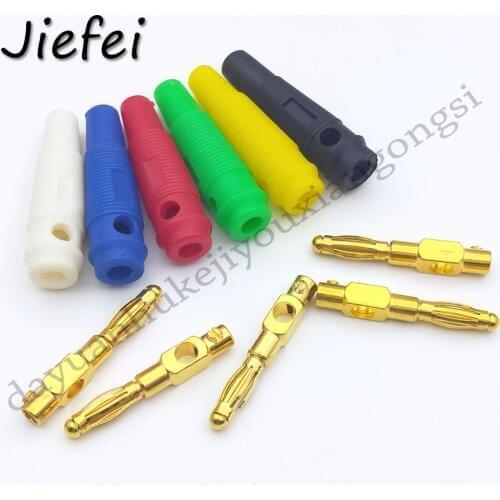 40-400pcs New 6 color 55mm Gold Plated Solderless Speaker For 4mm Banana Plug Audio Jack Connector