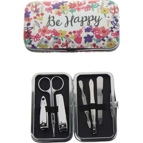 6Pcs/Set Soft Case Professional Manicure Pedicure Set Nail Art Care Beauty Kit Tool For Women Men Girls Boys Children Kid Gift