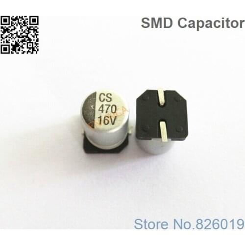 6pcs/lot 16V 470uf SMD Aluminum Electrolytic Capacitors size 8*10.5 470uf 16V
