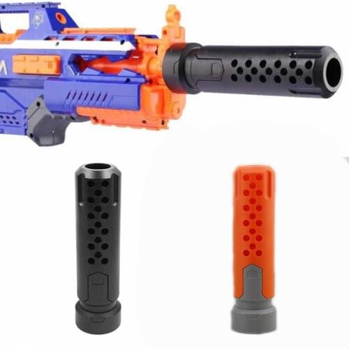 1Pcs Toys Muffler Accessories Modified Front Tube Decoration for Nerf Orange Grey + Black Gun