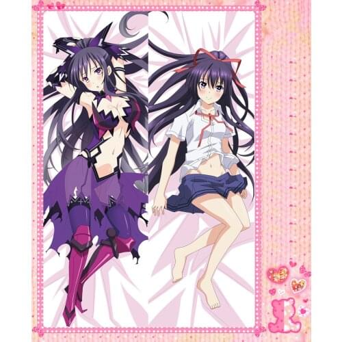 Anime Cartoon Date A Live Double-Sided Bolster Hugging Pillow Case Cover Pillowcase Peach Skin 2 Way No.54018
