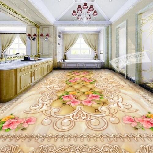 Free shipping Jade grain patterned 3D flooring waterproof wallpaper roll floor mural living room bedroom home decoration