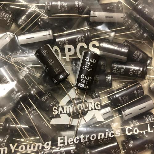 30pcs/50PCS 470uF 50V SAMYOUNG NXA series 10x20mm 50V470uF Bipolar Electrolytic Capacitors