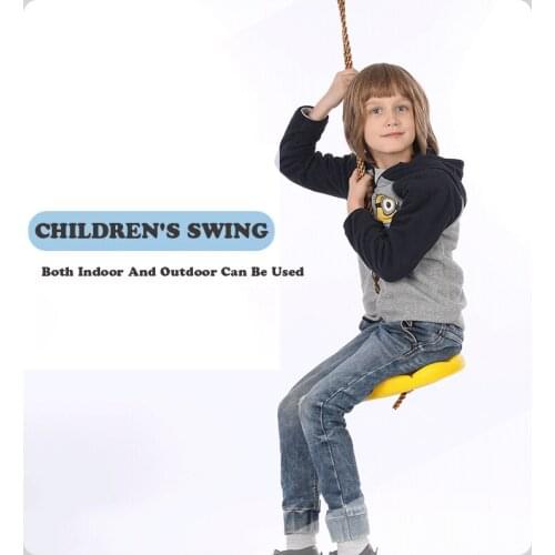 Children Disc Swing Funny Toy Seat Kids Round Rope Outdoor Indoor Playground Playing Entertainment Activity Green Plastic