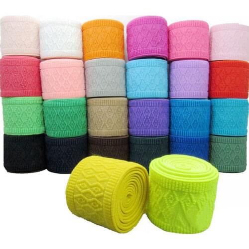 5cm Pants waist Cotton Elastic Rubber band Clothing accessories with double argyle pattern thickened