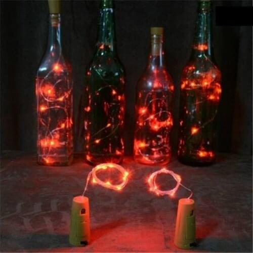 Fairy Christmas LED String Light 1pcs 10LED Solar Powered Wine Bottle Cork Shaped Light Copper Garland Festoon Wire String Lamp