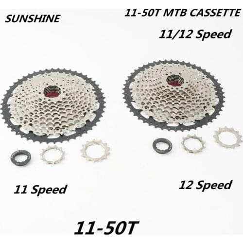 SUNSHINE MTB Mountain Bike 10 11 12 Speed 11T-42T-46T -50T Bicycle Steel CP Finish Cassette