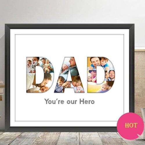 Custom text name art word poster 5D diy diamond painting father birthday gift personality photo collage gift home decor picture