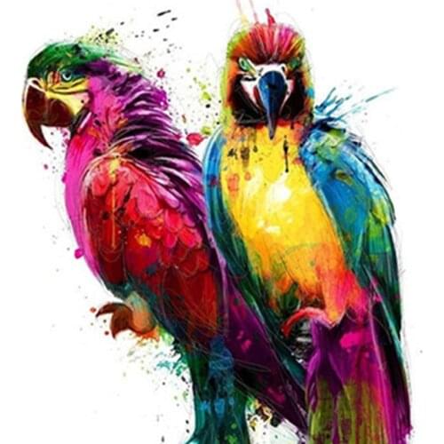 Painting By Numbers DIY Dropshipping40x50 50x65cm Beautiful Colored Parrot Animal Handmade Gift For Adult Unique Gift Home Decor
