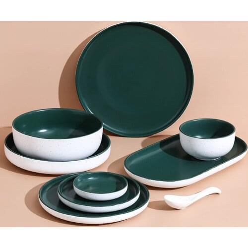 Creative ceramic net red tableware Western dish household dish salad bowl single fish plate soup dish noodle bowl rice bowl