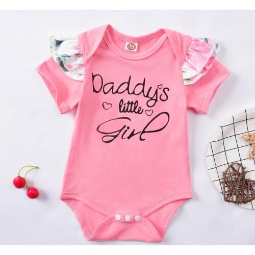 Baby Girls 3Pcs Summer Outfits Ruffle Short Sleeve Letter Print Romper + Floral Bloomers + Headband Set