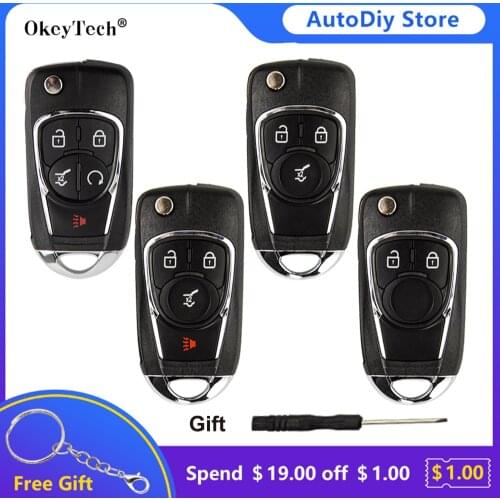 Okeytech 2/3/4/5 Buttons Modified Flip Car Remote Control Key Shell Replacement For OPEL Insignia Astra J Zafira For Chevrolet