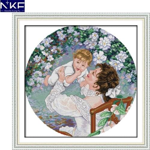 NKF Mothers Love Cross Stitch 14CT 11CT DIY Kits Needlework Cross Stitch Sets for Embroidery Cross Crafts Cross Stitch Kits