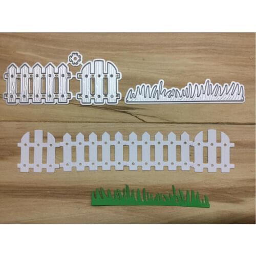 2021 New Garden Fence Metal Cutting Dies Courtyard Park Grass Stencil DIY Scrapbook Embossing Album Paper Card Craft Folder