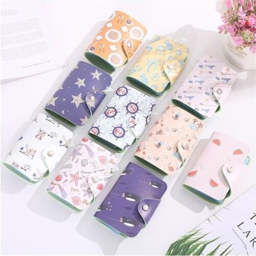 New Cute Women Leather Card Case Credit Card Holder Student ID Cards Wallet Passport Business Card Holder Book Protector