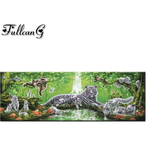 FULLCANG full square/round drill diy 5d diamond painting tiger and eagle large mosaic embroidery sale cross stitch craft FC367