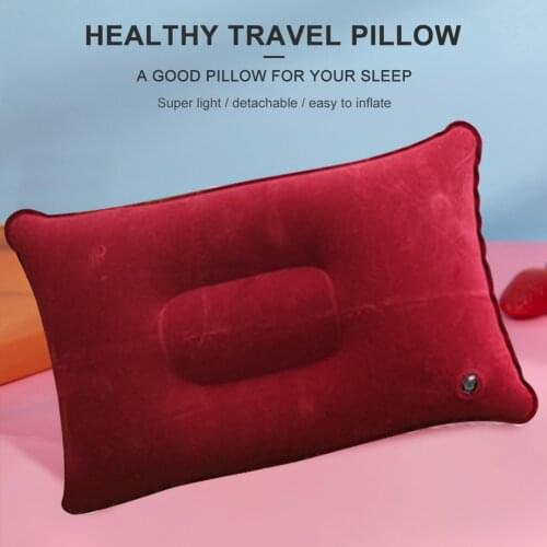 Portable Ultralight Inflatable PVC Nylon Air Pillow Sleep Travel Bedroom Hiking Camping Travel Sleep Cushion Head Rest Support
