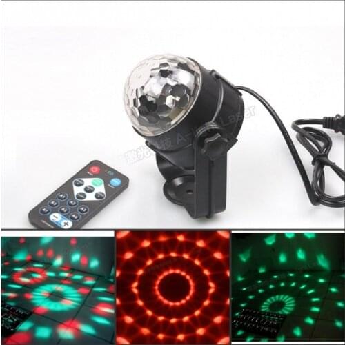 Remote Control Mini RGB 3W LED Crystal Magic Ball Stage Effect Lighting Lamp Party Disco Club DJ Bar KTV Light Show