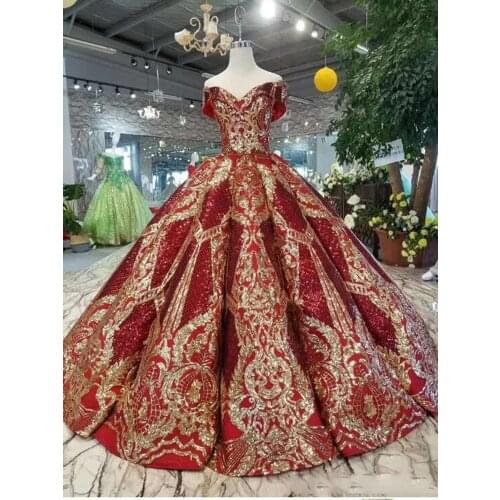 Luxury Gold Sequin Ball Gown Quinceanera dresses Lace Appliqued Party Dress sweetheart Sparkle Sweet 16 vestidos de 15 años